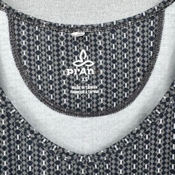 Prana Amelie Black & Gray Geometric Print Fit & Flare Outdoor Mini Dress - Picture 10 of 11